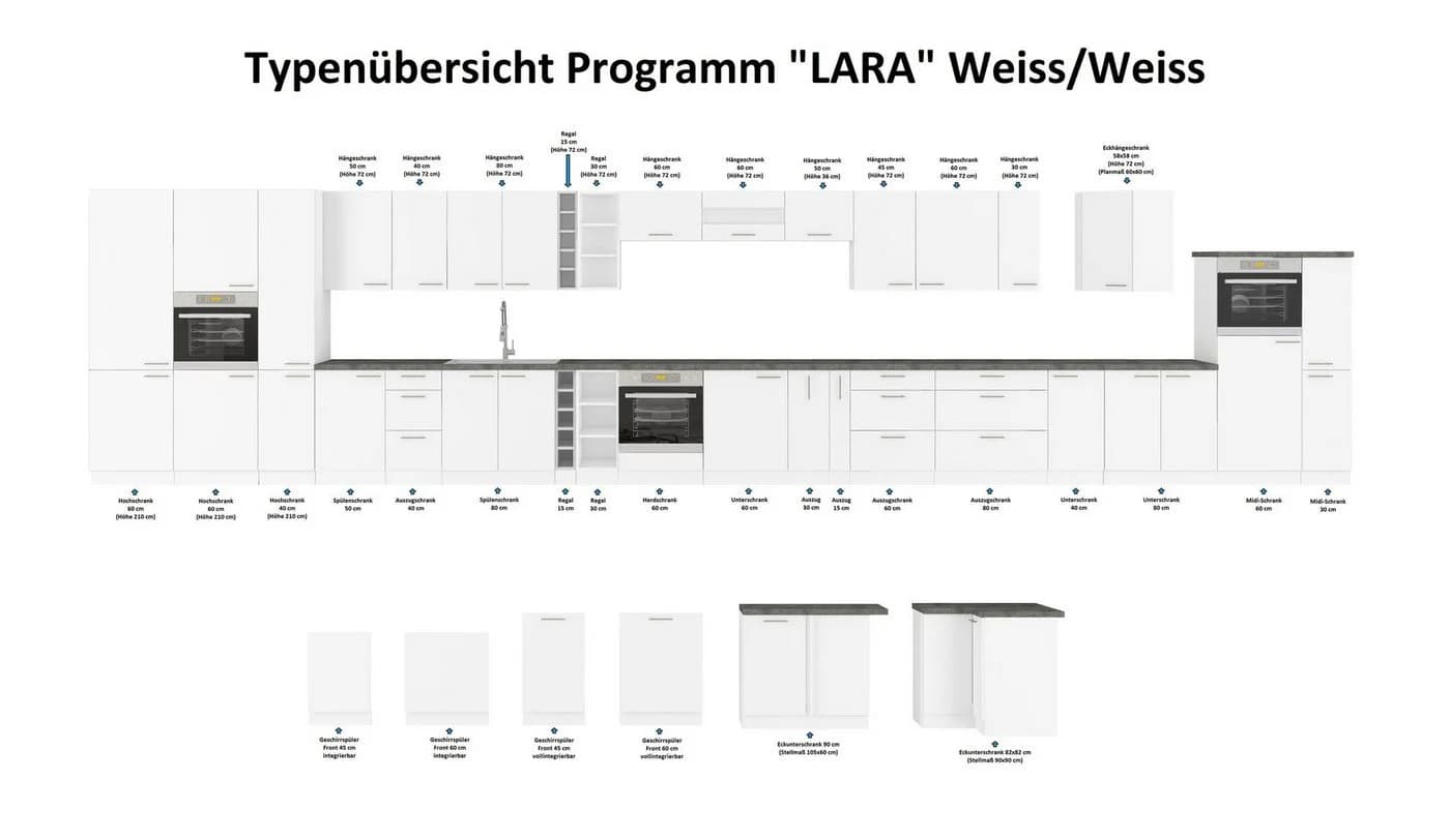 Küchen-Preisbombe Küchenzeile Lara Weiß Hochglanz 280 cm - Bild 4
