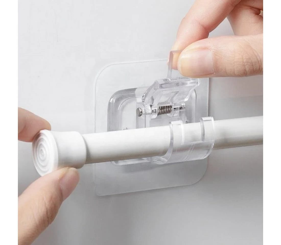 TECBULL Gardinenstangenhalter selbstklebend transparent (8er Pack) - Bild 3