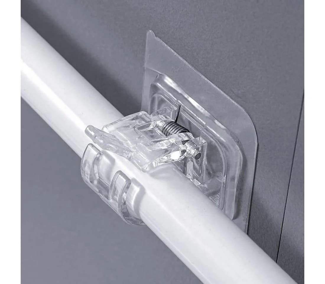 TECBULL Gardinenstangenhalter selbstklebend transparent (8er Pack) - Bild 4