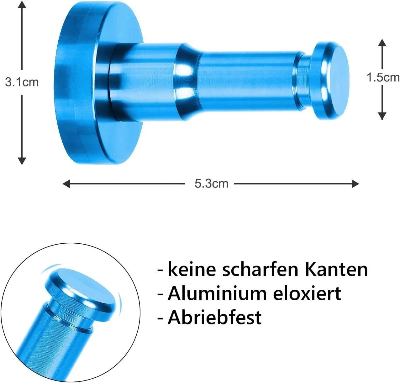 TECBULL Wandhaken 5er Set Aluminium Braun