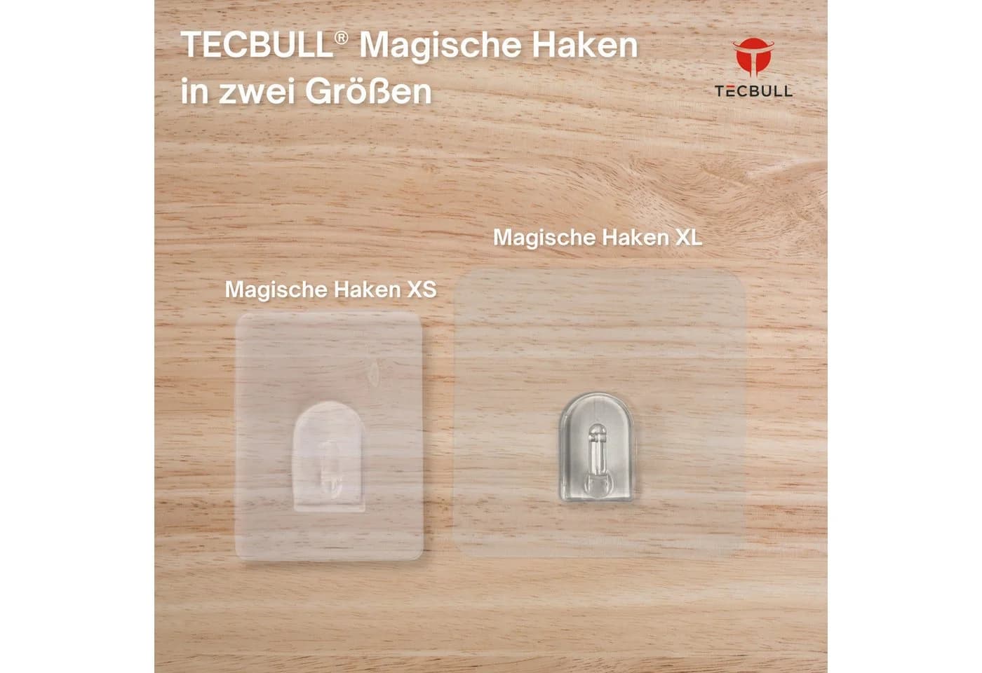 TECBULL Magische Haken XS Transparent - Rückstandsfrei & Wiederverwendbar - Bild 3
