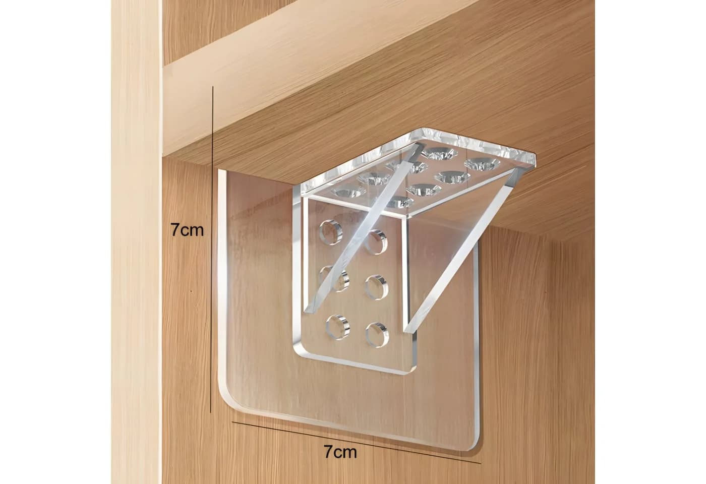 TECBULL Klebehaken Schrankbodenträger selbstklebend transparent 24-Stück - Bild 3