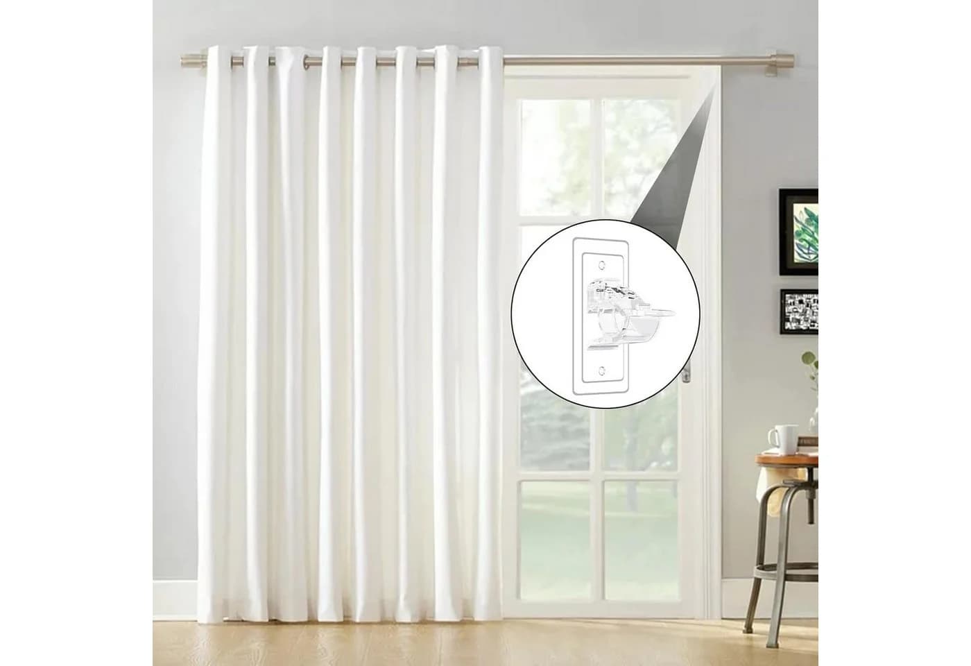 TECBULL Gardinenstangenhalter XL Transparent Selbstklebend 4-Stück - Bild 4