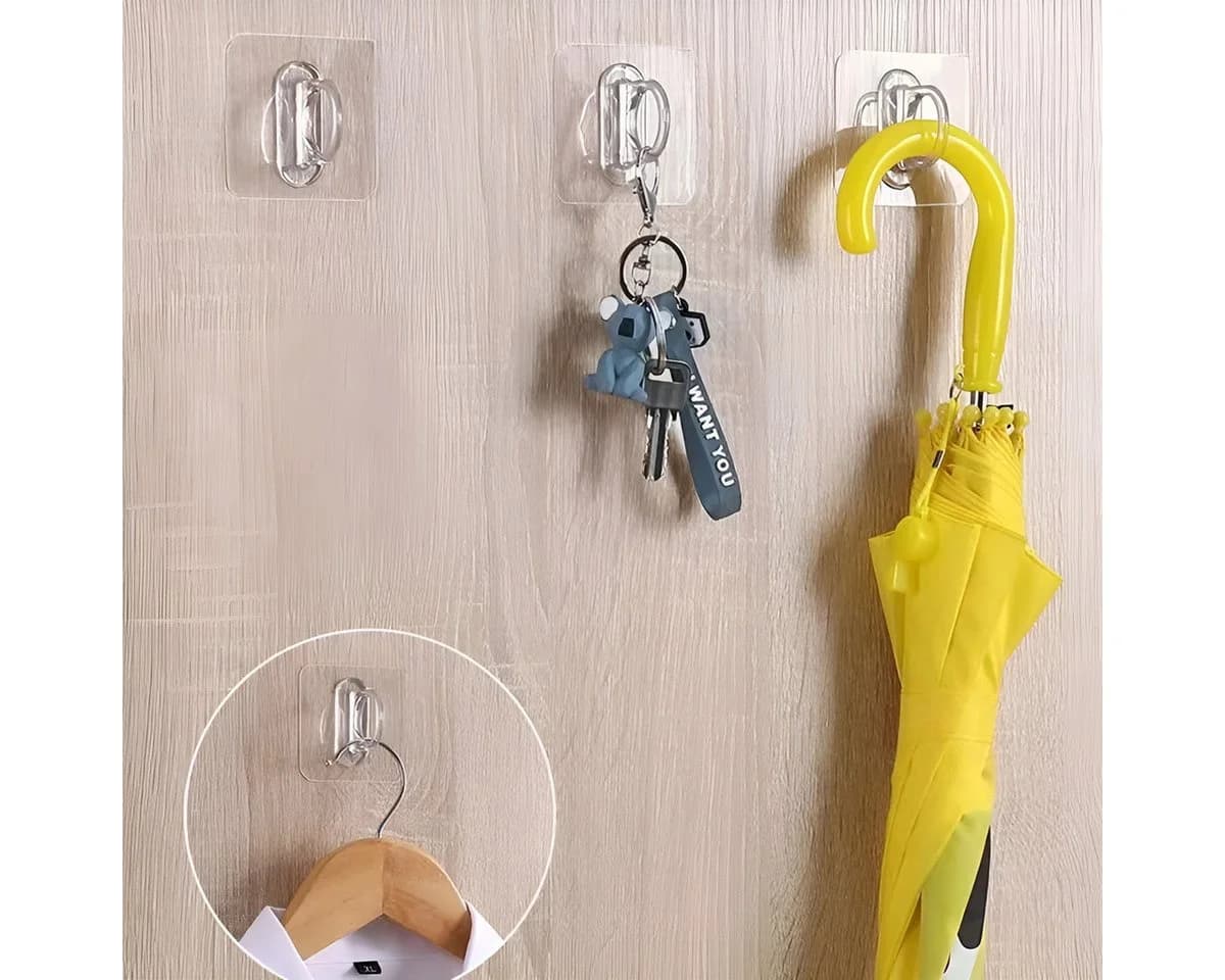 TECBULL Klebehaken Kleberinge, Klebeösen, 10er Pack, Transparent - Bild 5
