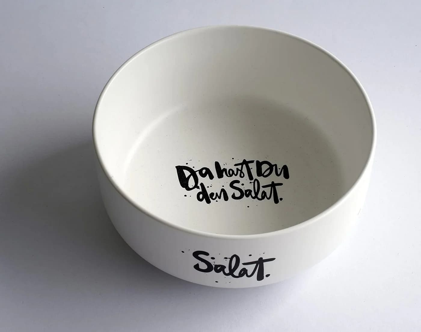 WestCraft Salatschüssel Da Hast du den Salat Porzellan Weiß Matt 16 cm - Bild 4