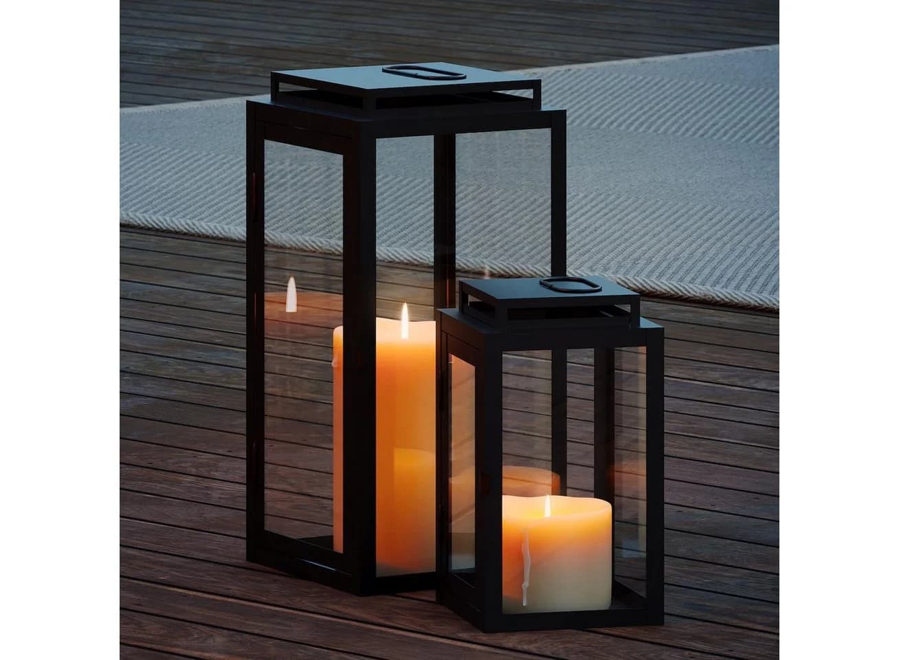 draadwerk® Kerzenlaterne 2er Set Schwarz Metall Garten & Wohn - Bild 2