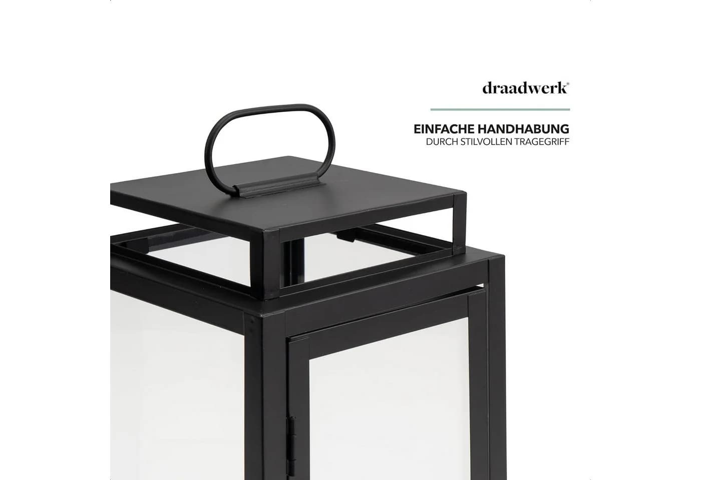 draadwerk® Kerzenlaterne 2er Set Schwarz Metall Garten & Wohn - Bild 4