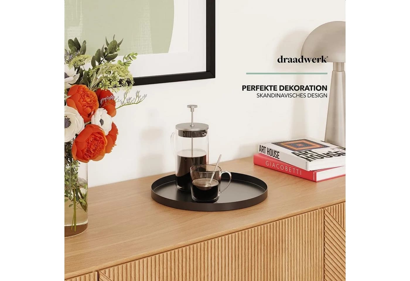 draadwerk® Dekotablett Schwarz Metall 30cm - Bild 4