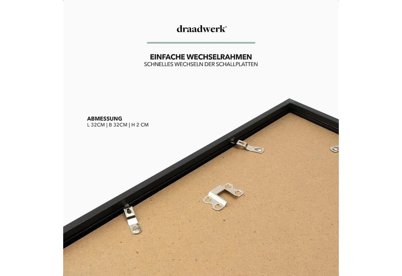 draadwerk® 3x Schallplattenrahmen Set Schwarz Wand