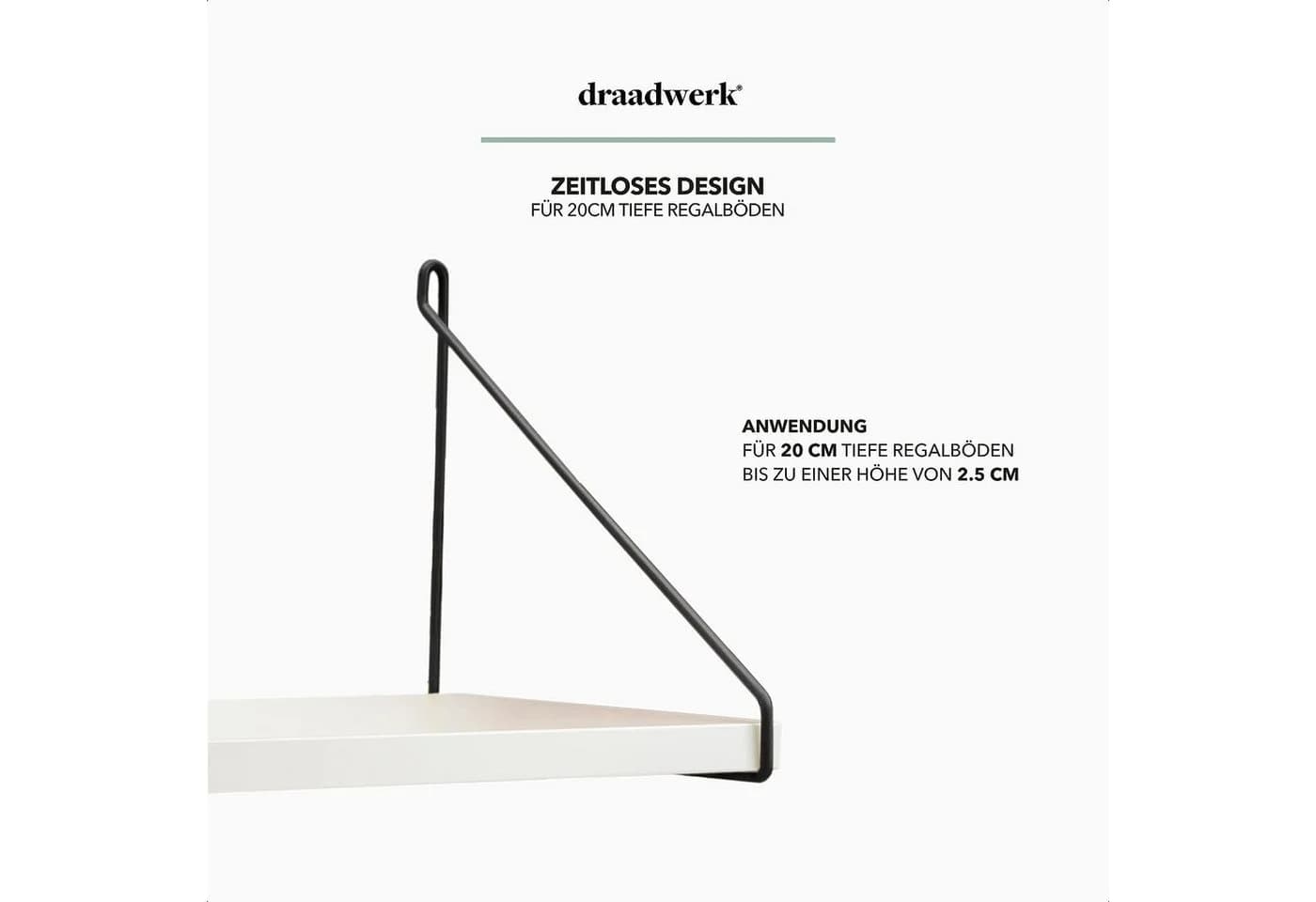 draadwerk® Wandregalhalter 2er Set Metall - Bild 5