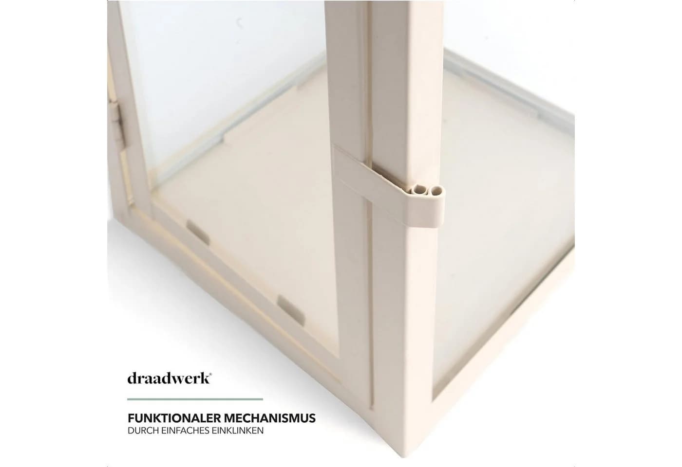 draadwerk® Kerzenlaterne 2er Set Metall Gartenlaterne Weiß