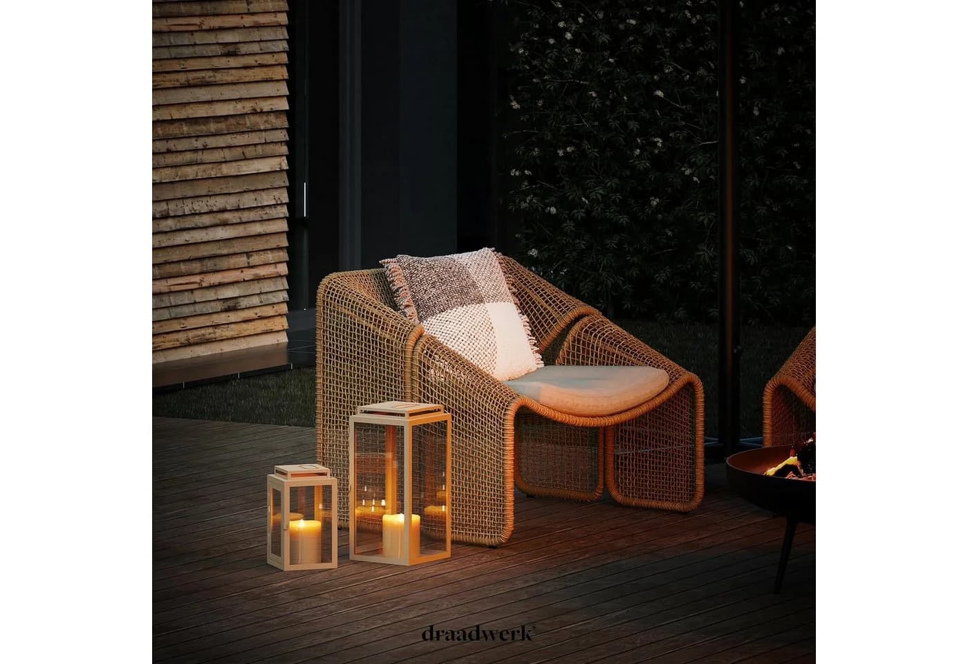 draadwerk® Kerzenlaterne 2er Set Metall Gartenlaterne Weiß - Bild 5