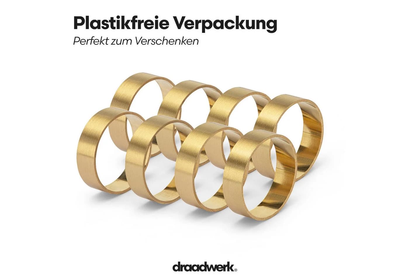 draadwerk® Serviettenringe 8er Set Echtes Messing Gold - Bild 4
