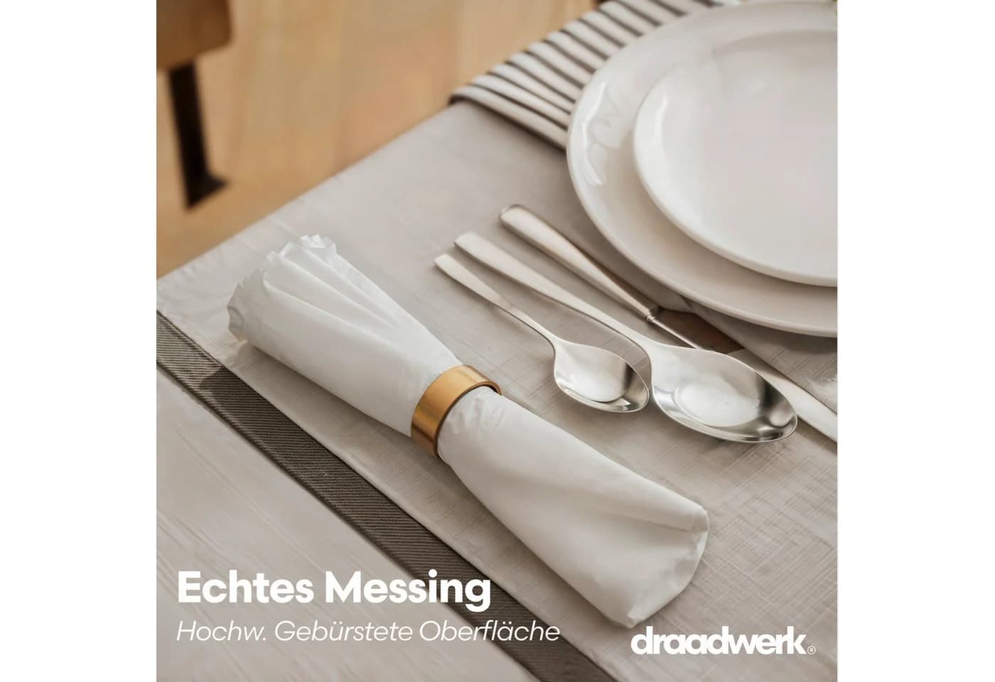 draadwerk® Serviettenringe 8er Set Echtes Messing Gold - Bild 5
