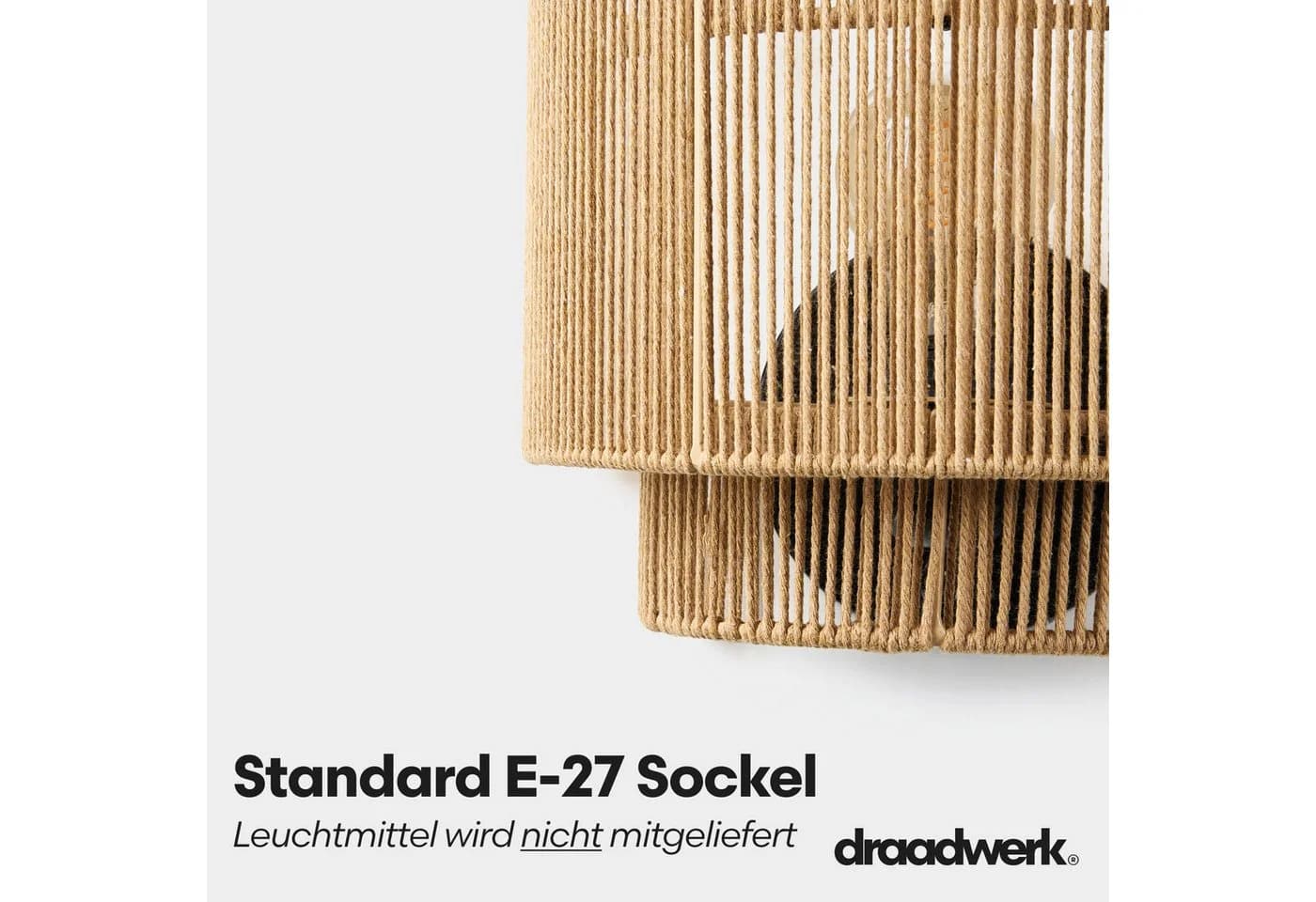 draadwerk Wandleuchte Jute Skandinavisches Design - Bild 3