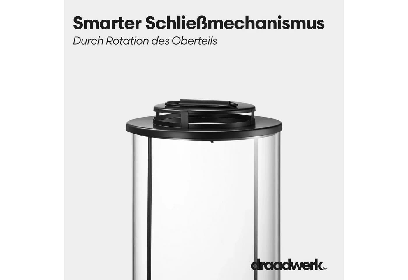 draadwerk® Kerzenlaterne 2er Set Rund Schwarz Glas Eisen - Bild 3