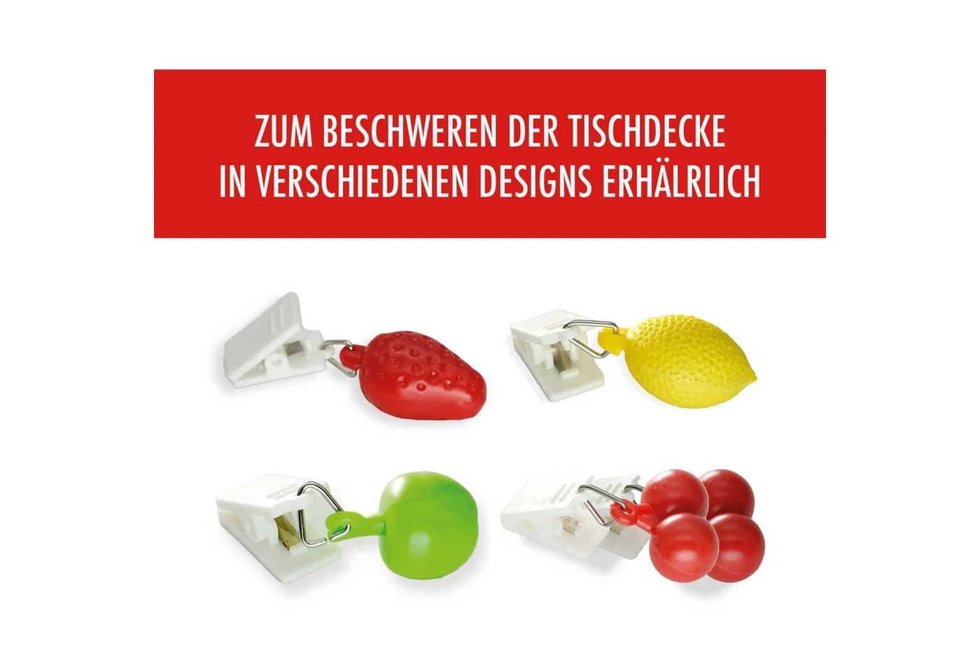 Osma Dekofigur 16er Set Tischdeckengewichte Obst Design Bunt - Bild 4
