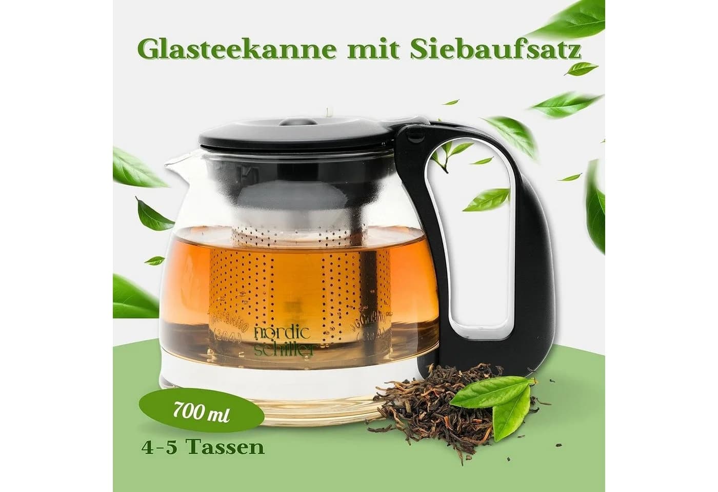 Nordic Schiller Teekanne Glas 0,7 l mit Sieb - Bild 3