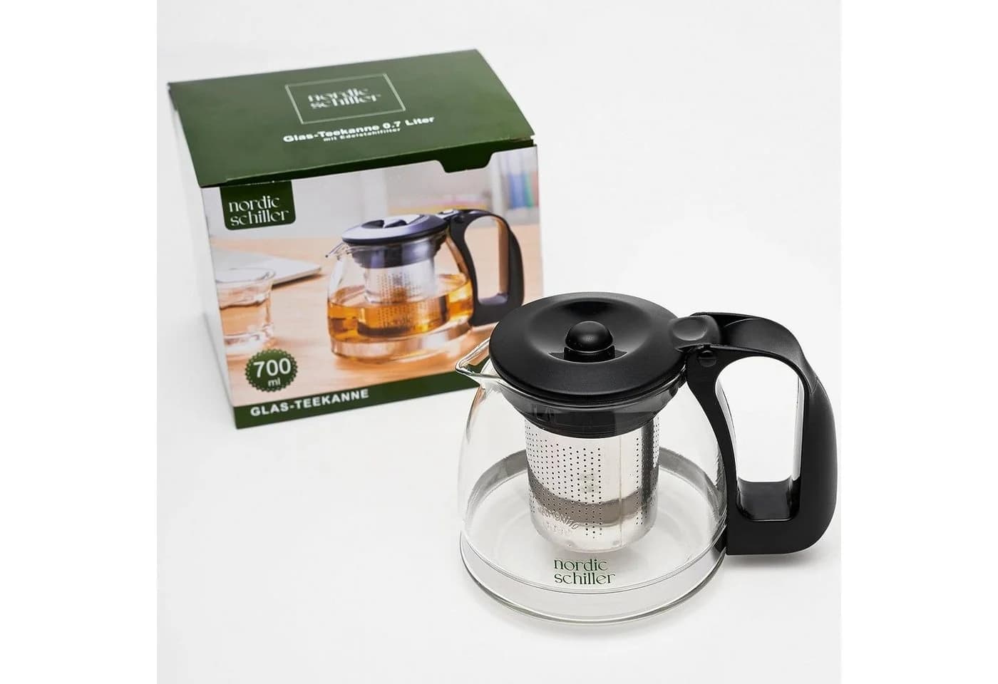 Nordic Schiller Teekanne Glas 0,7 l mit Sieb - Bild 4