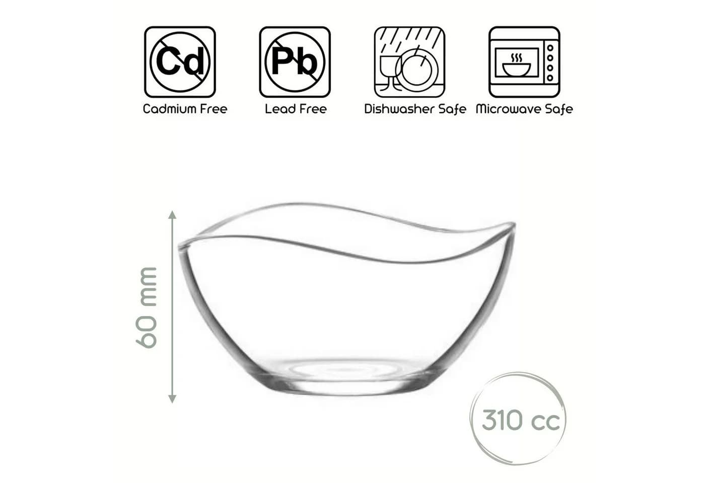 LAV Vira Glasschalen 12er-Set Transparent 310 ml - Bild 4