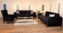 Möbeldreams Sofa-Set Arizona 3-teilig Schwarz Samt Chesterfield Modern Bild 2