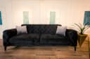 Möbeldreams Sofa-Set Arizona 3-teilig Schwarz Samt Chesterfield Modern Bild 3