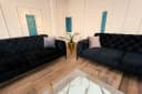 Möbeldreams Sofa-Set Arizona 3-teilig Schwarz Samt Chesterfield Modern Bild 5