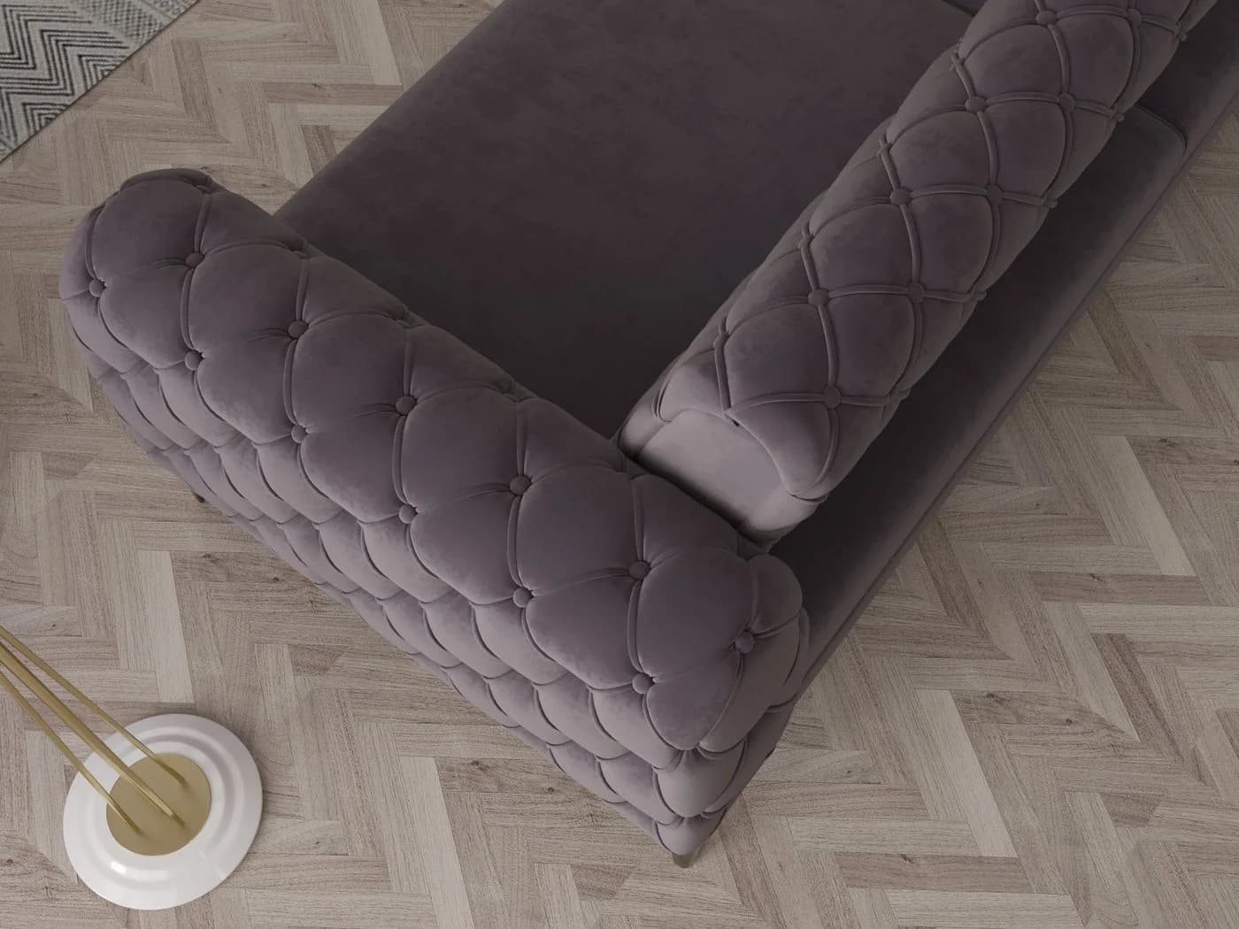 Möbeldreams Chesterfield-Sofa Grau mit Schlaffunktion