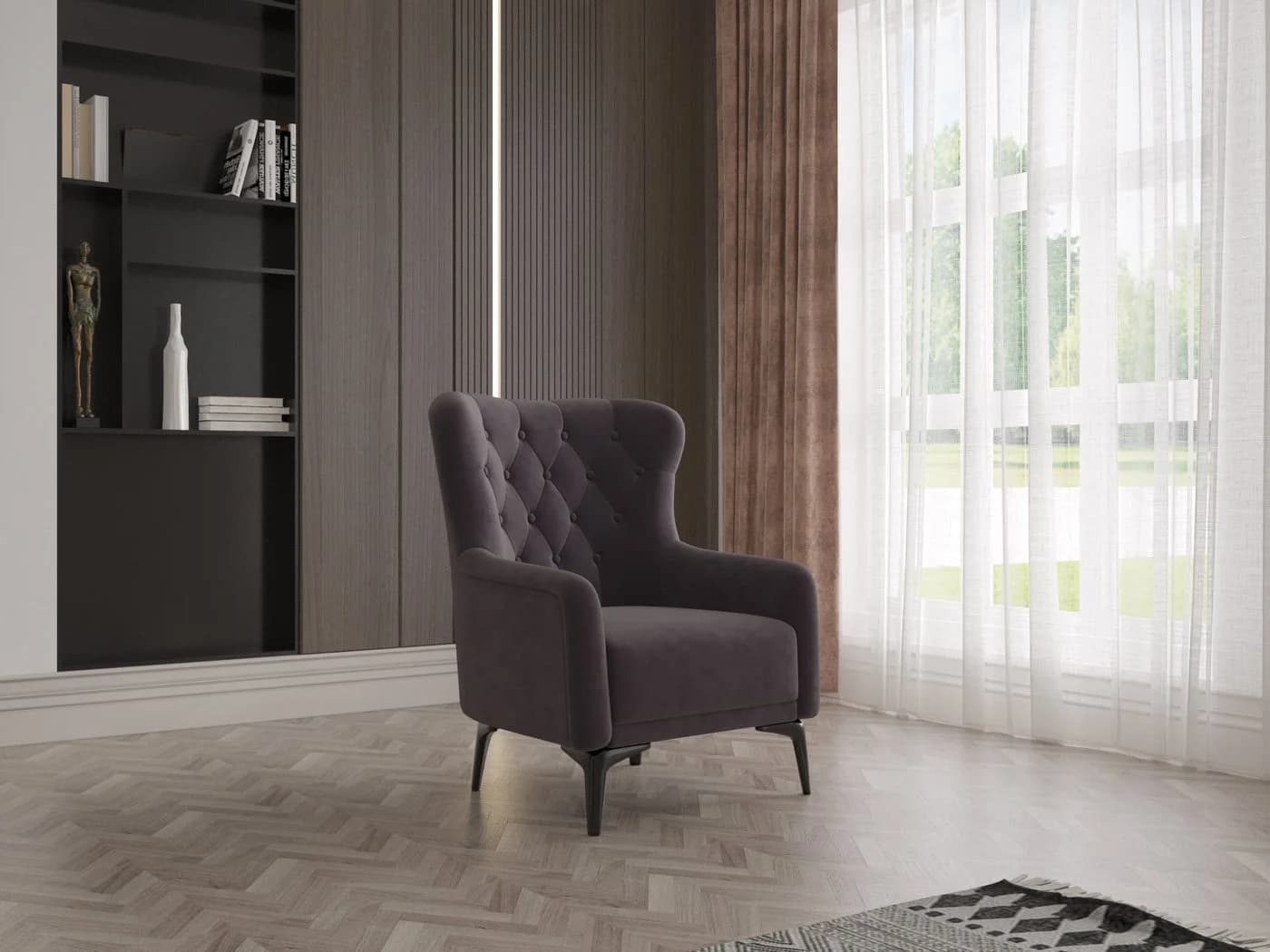 Möbeldreams Chesterfield-Sofa Grau mit Schlaffunktion - Bild 4