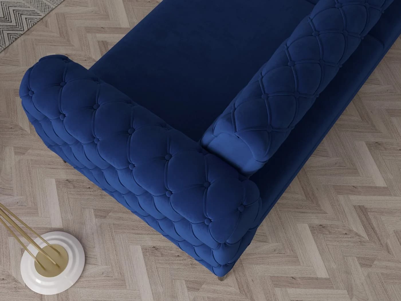 Möbeldreams Chesterfield-Sofa Arizona mit Schlaffunktion Blau