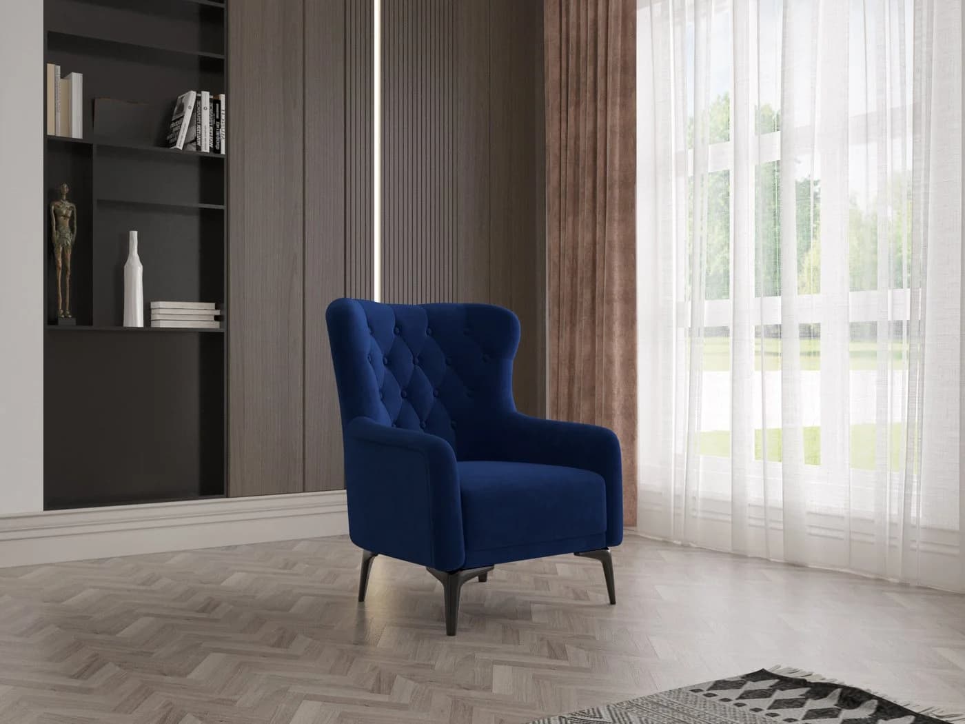 Möbeldreams Chesterfield-Sofa Arizona mit Schlaffunktion Blau - Bild 4