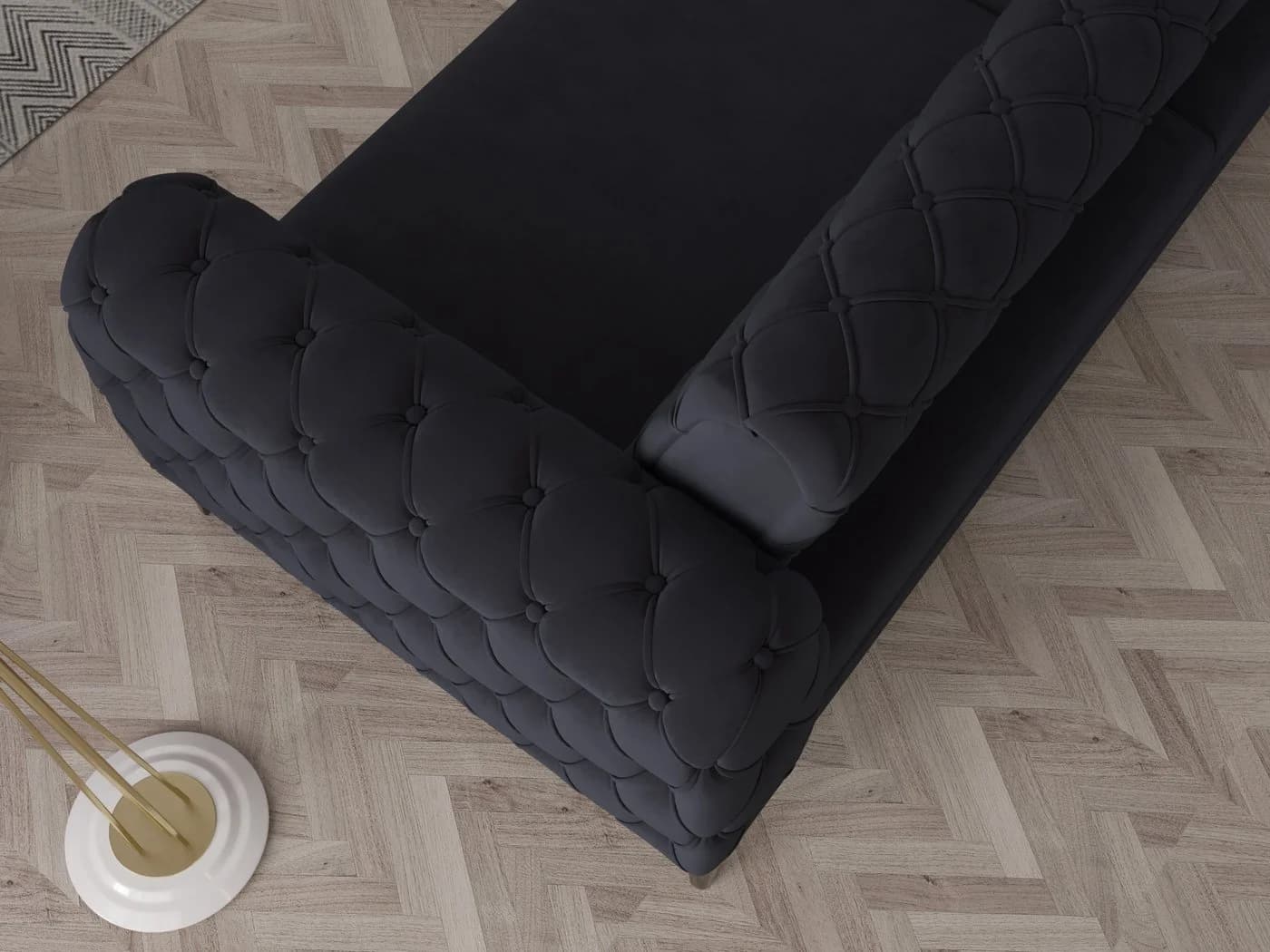 Möbeldreams Chesterfield-Sofa 3er mit Schlaffunktion Schwarz