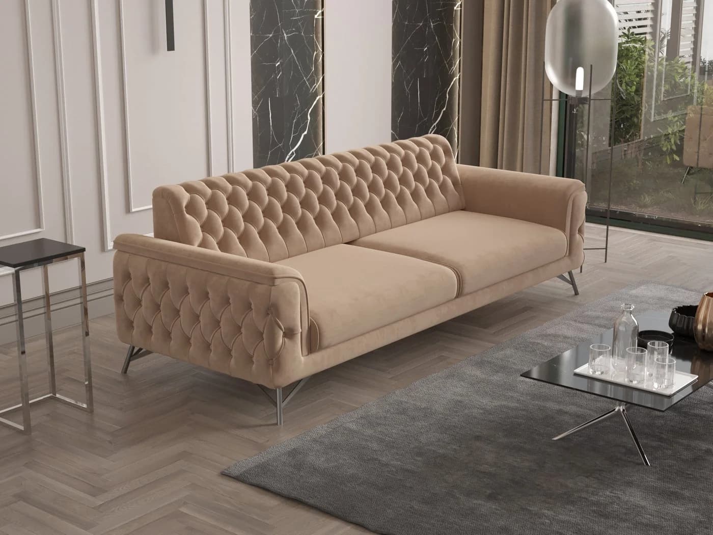 Möbeldreams Sofa Alina Living Kombi-Set Chesterfield Braun - Bild 3