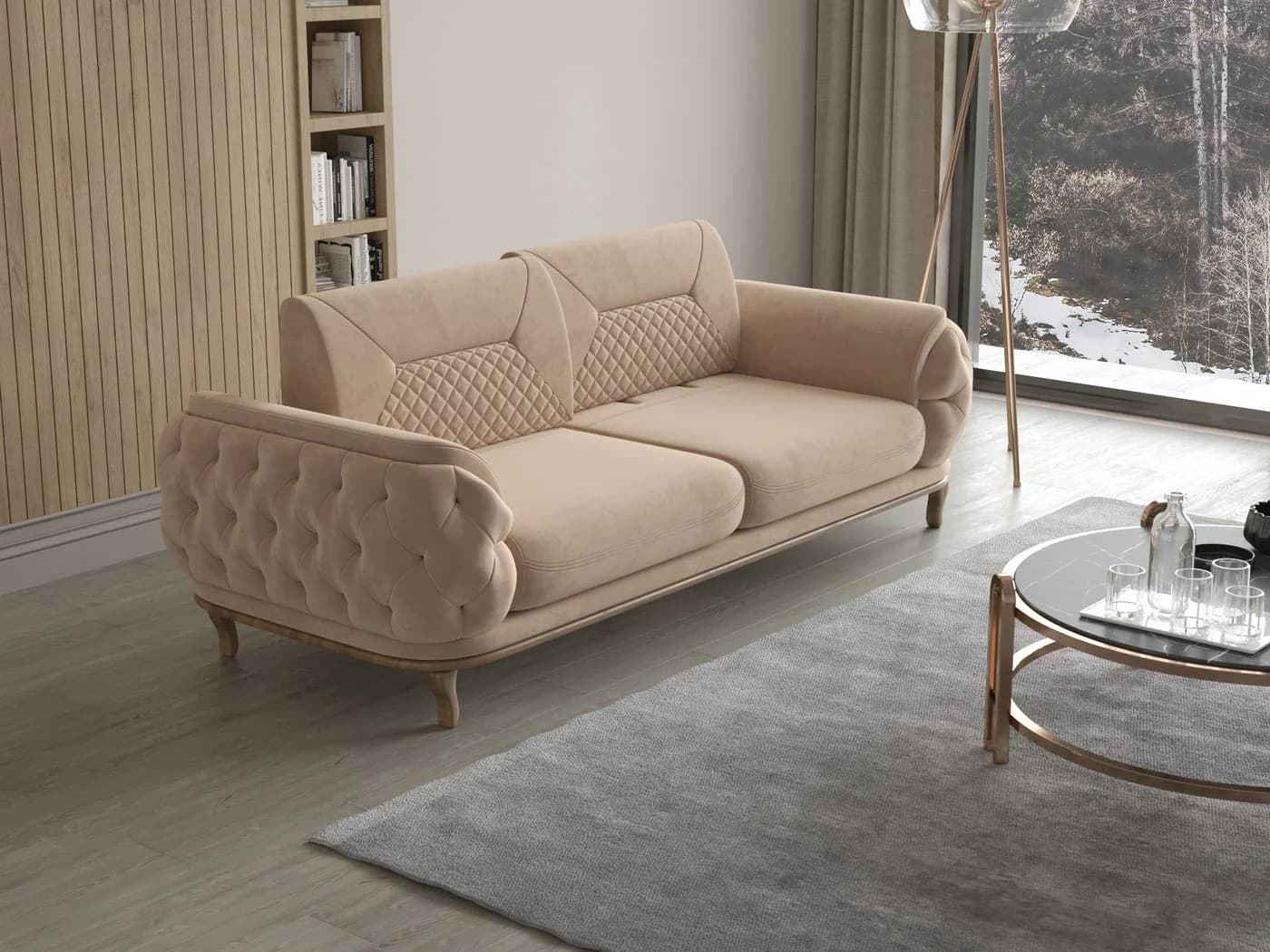 Möbeldreams Sofa-Set Ema 3-3-1 Modern Chesterfield Braun - Bild 5