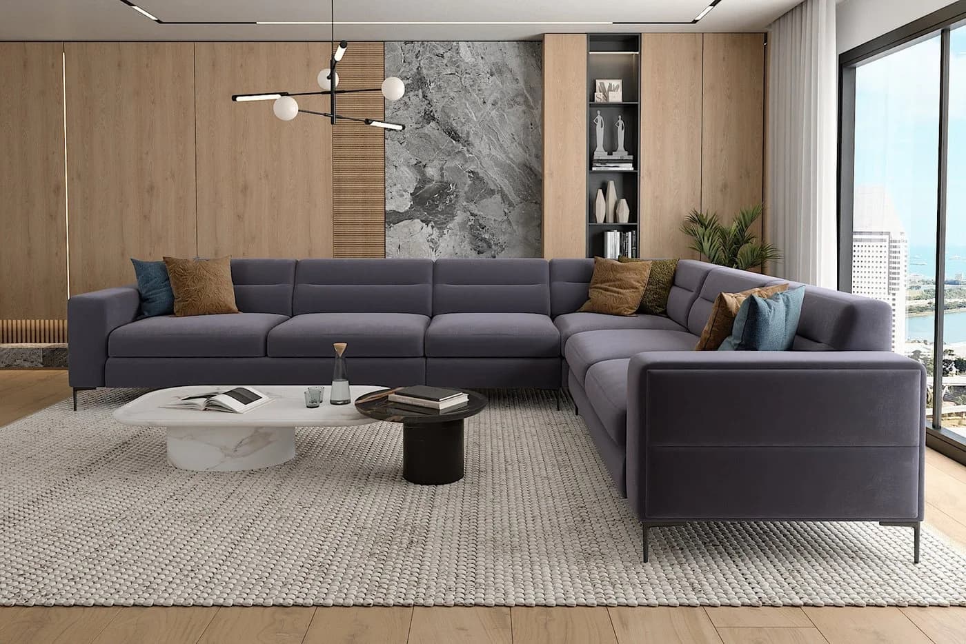 Möbeldreams Ecksofa Velvet L-Form Samt Grau Modern - Bild 3