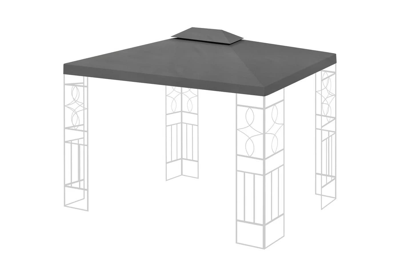 habeig Pavillon-Ersatzdach Wasserdicht PVC 3x4m Anthrazit - Bild 2