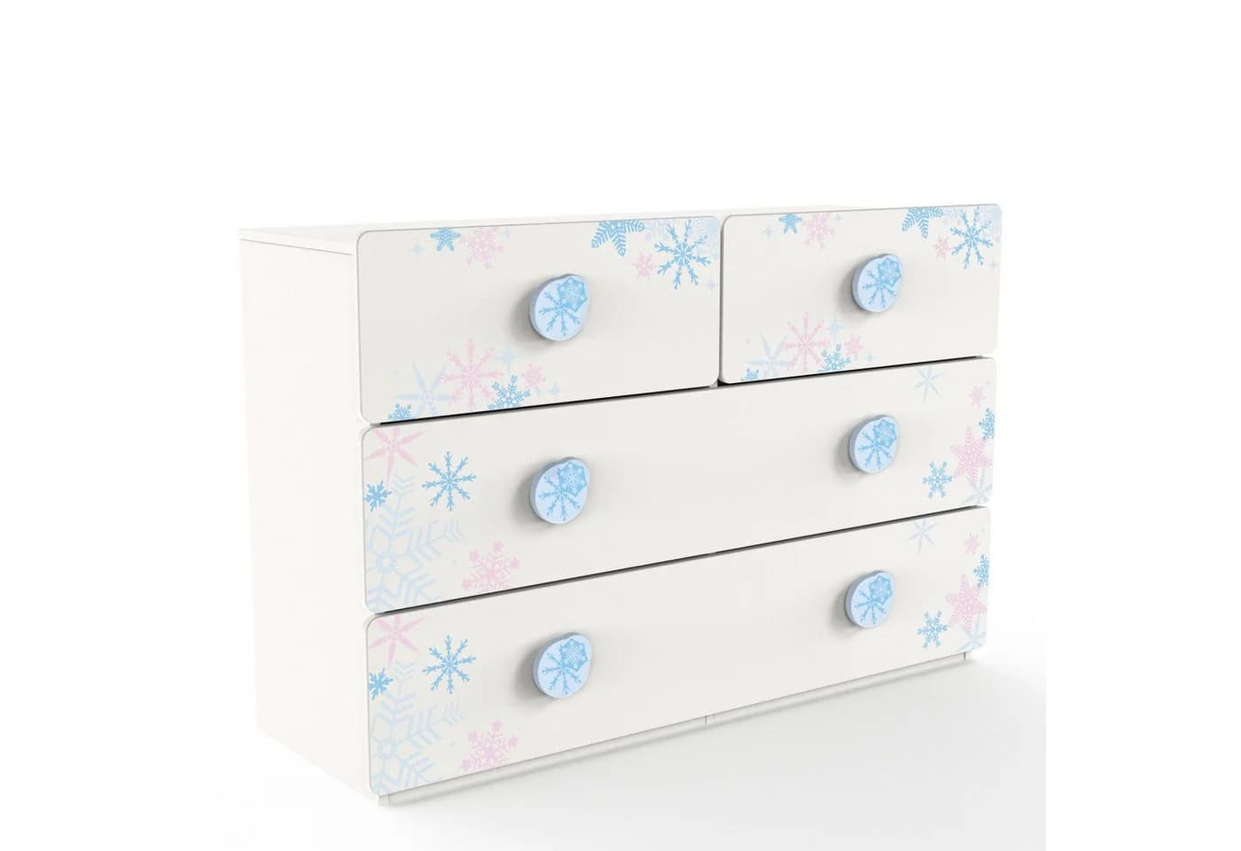 habeig Kinderkommode Schneeflocke 120x78x41cm weiss Sideboard - Bild 2