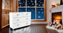habeig Kinderkommode Schneeflocke 120x78x41cm weiss Sideboard Bild 4
