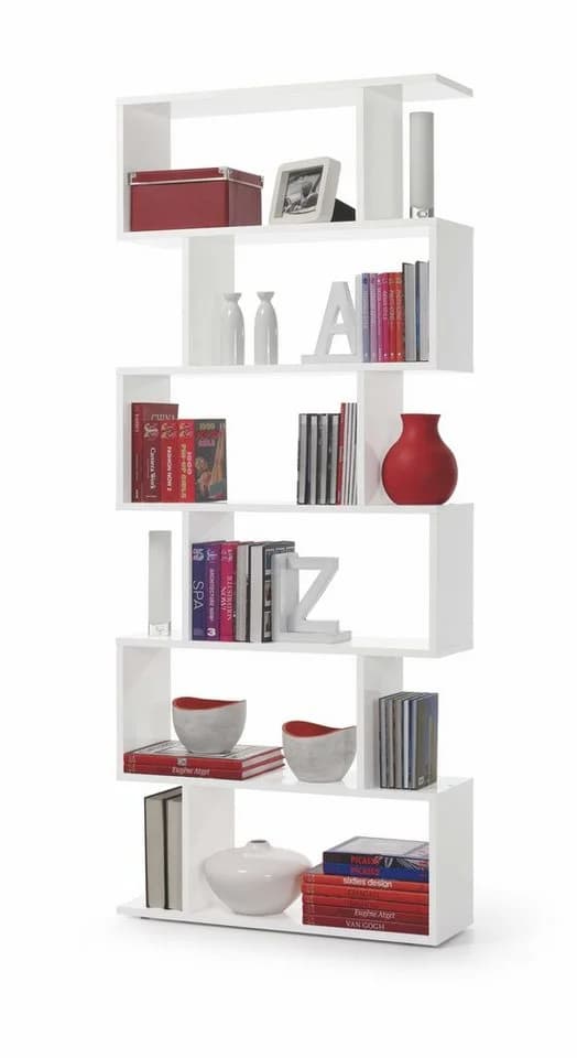habeig Raumteilerregal Stufenregal Bücherregal Weiß - Bild 2