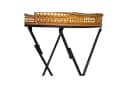 habeig Beistelltisch Serviertisch oval Bambus-Tablett Klappbares Metallgestell Bild 1
