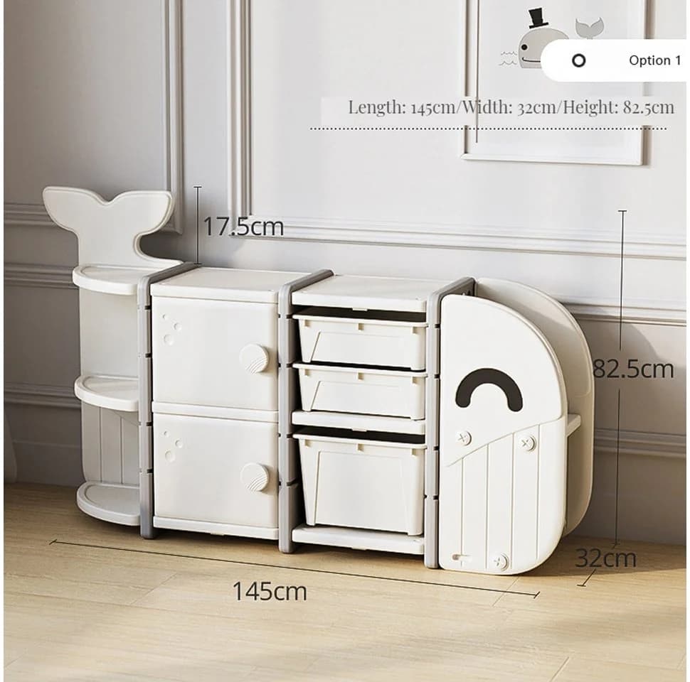 habeig Kinderregal Wal Aufbewahrungsregal Kinderzimmer Beige - Bild 2