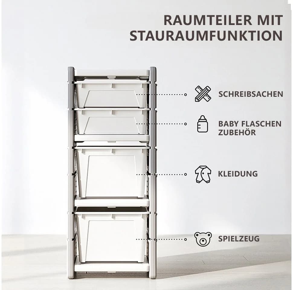 habeig Kinderregal Wal Aufbewahrungsregal Kinderzimmer Beige - Bild 3