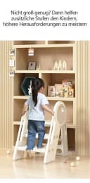habeig Tritthocker Klappbarer Kindertritt 2-3 Stufen 65 cm Höhe bis 75 kg Kinderleiter Bild 3