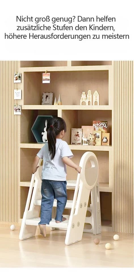 habeig Tritthocker Klappbarer Kindertritt 2-3 Stufen 65 cm Höhe bis 75 kg Kinderleiter - Bild 3