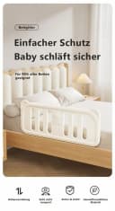 habeig Babybett Bettgitter 120x47cm Rausfallschutz extrem stabil Bild 1