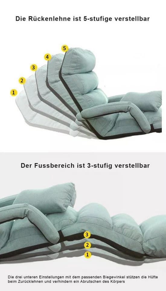 habeig Relaxsessel Beige 5-fach Verstellbar - Bild 5