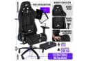 ELITESEATS Gaming-Stuhl Ergonomisch Schwarz mit 4D-Armlehnen und Fußstütze Bild 1