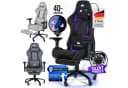 ELITESEATS Gaming-Stuhl Ergonomisch Schwarz mit 4D-Armlehnen und Fußstütze Bild 2
