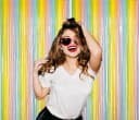 Montegoni Lametta Vorhang 2er Set Bunt Glitzer Party Deko Bild 3