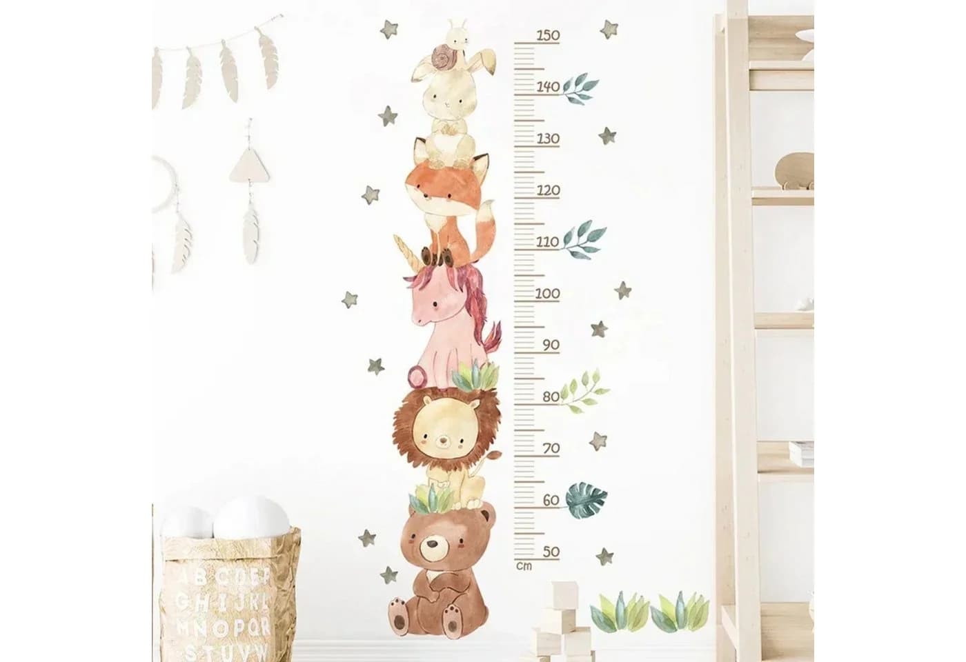 Montegoni Wandsticker Kinder Waldtiere & Einhorn mit Höhenmessung - Bild 2